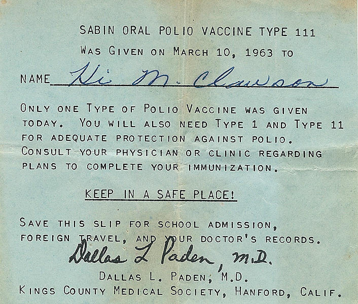 Hiram Polio Vaccine 1963-03-10 1963-03-10
