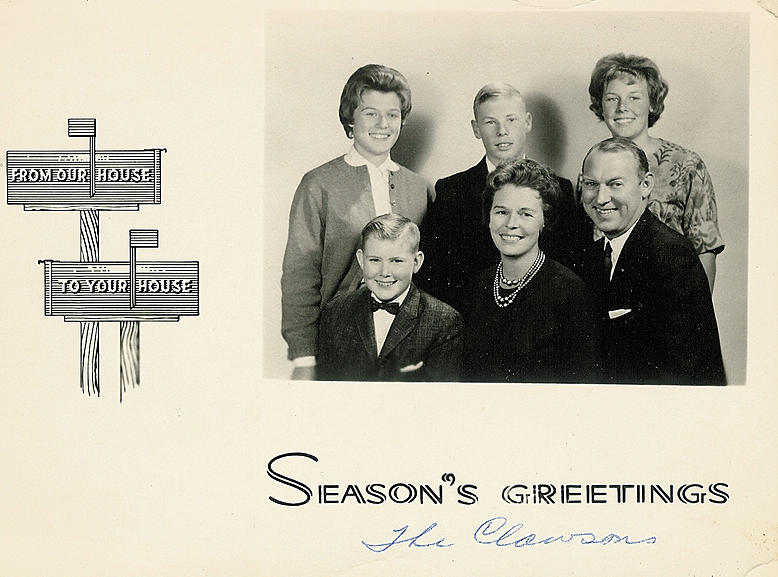 Clawson Family Xmas Card 1961-12-20