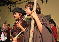 Abe as Friar Tuck, telling of King Richard's reported death