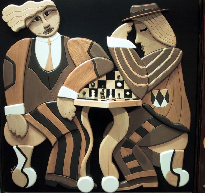 Earth Tone Chess Players by Alan Boileau